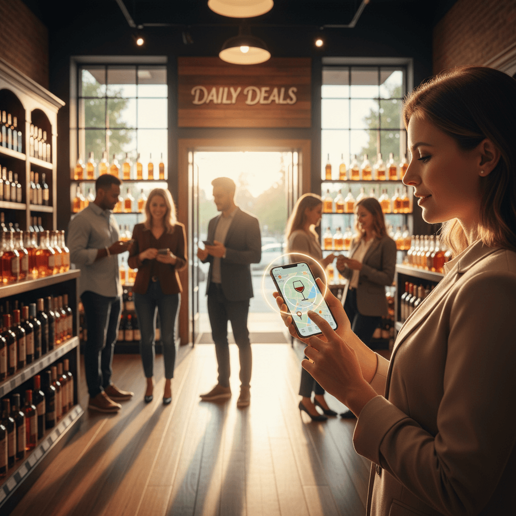 Professional photograph illustrating geofencing for liquor stores — cover image for "Geofencing for Liquor Stores: How Location-Based Ads Drive Foot Traffic and Measurable ROI" on Intentionally Creative
