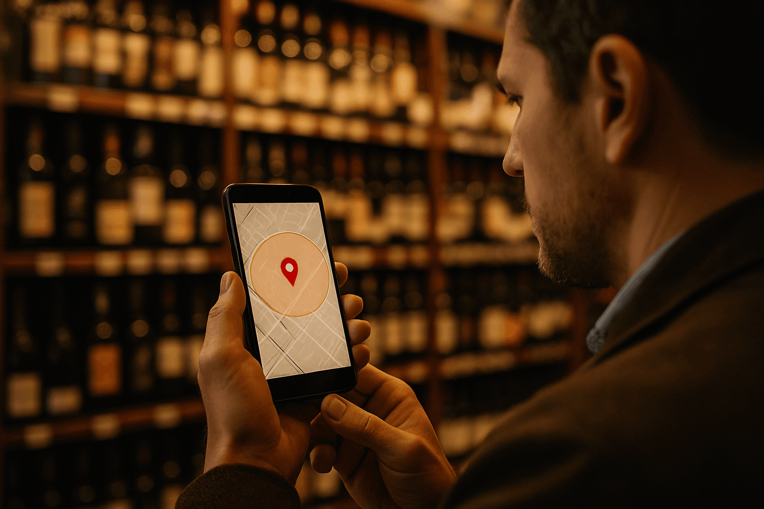 Professional photograph illustrating geofencing for liquor stores — cover image for "Geofencing for Liquor Stores: How to Target Competitors' Customers Without Breaking Compliance" on Intentionally Creative