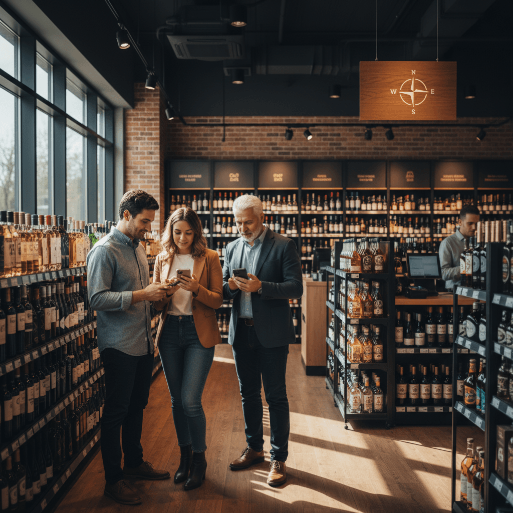 Professional photograph illustrating geofencing for liquor stores — cover image for "The 2025 Guide to Geofencing for Liquor Stores: Target Customers Within Miles of Your Shelves" on Intentionally Creative