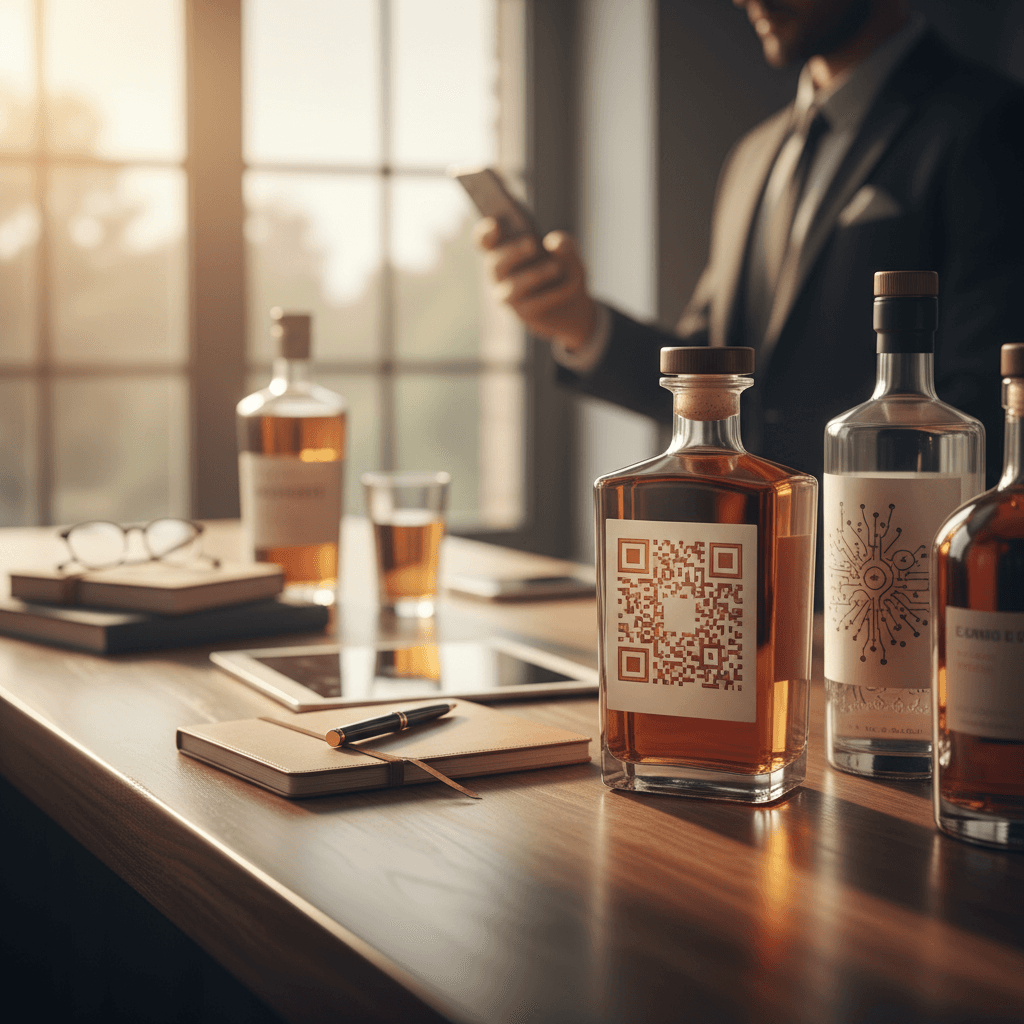 Professional photograph illustrating TTB label modernization proposal — cover image for "TTB Label Modernization Proposal: Digital Labels, QR Codes, and What It Means for Liquor Retail Marketing" on Intentionally Creative