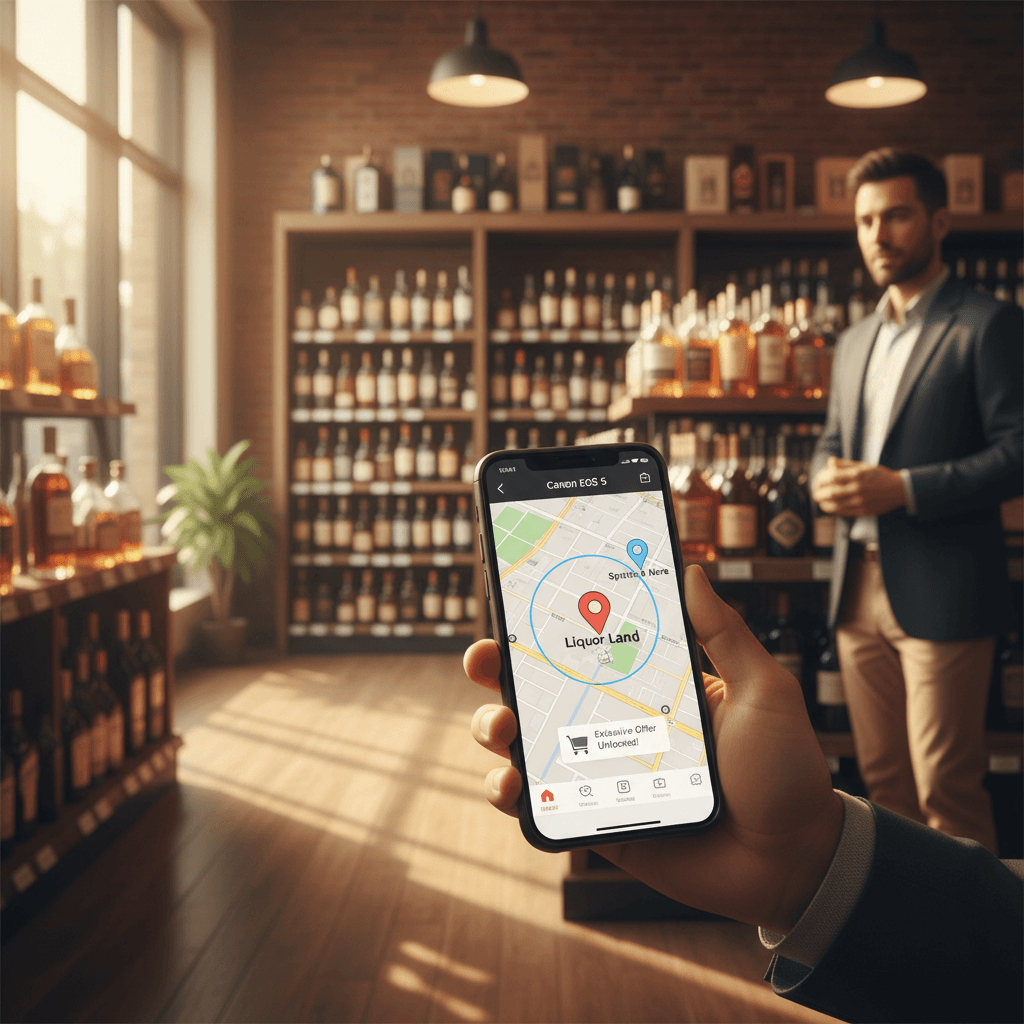 Professional photograph illustrating geofencing for liquor stores — cover image for "The 2025 Guide to Geofencing for Liquor Stores: How to Steal Foot Traffic from Competitors" on Intentionally Creative