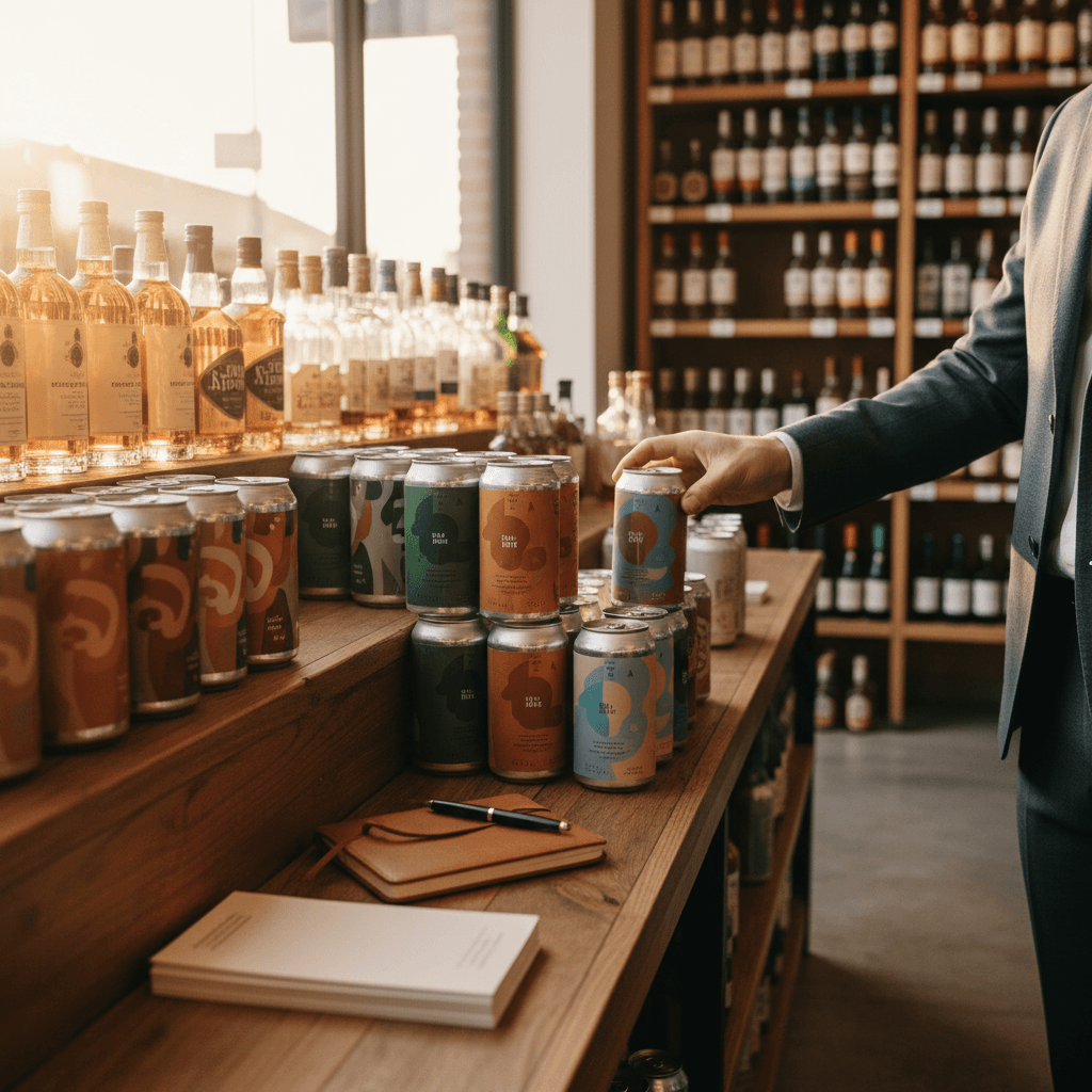 Professional photograph illustrating ready-to-drink cocktails retail — cover image for "The Rise of Ready-to-Drink Cocktails: What Liquor Retailers Need to Stock and How to Market It" on Intentionally Creative