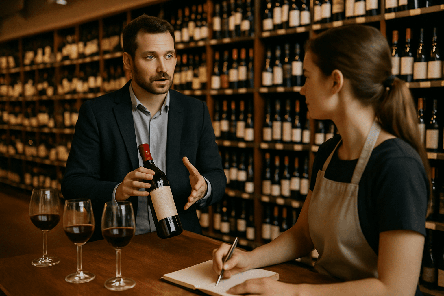 Professional photograph illustrating wine education program liquor store — cover image for "How to Build a Wine Education Program In-Store: Turning Staff Knowledge Into a Competitive Advantage" on Intentionally Creative