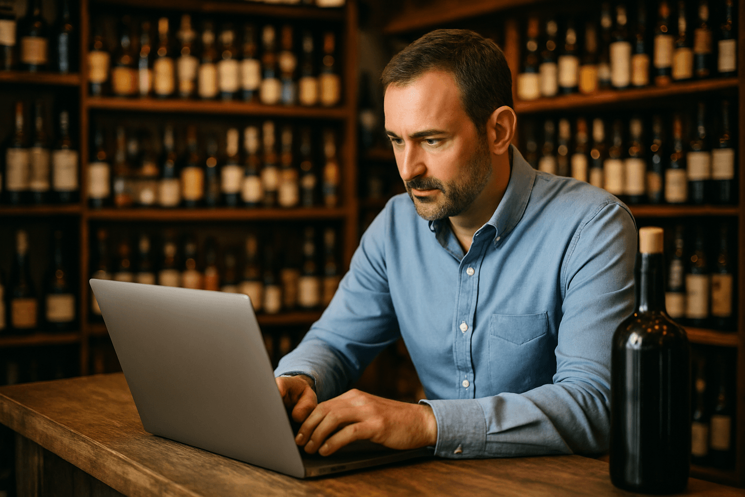 Professional photograph illustrating email marketing for liquor stores — cover image for "Email Marketing for Liquor Stores: How to Build a List That Actually Converts Subscribers Into Repeat Buyers" on Intentionally Creative