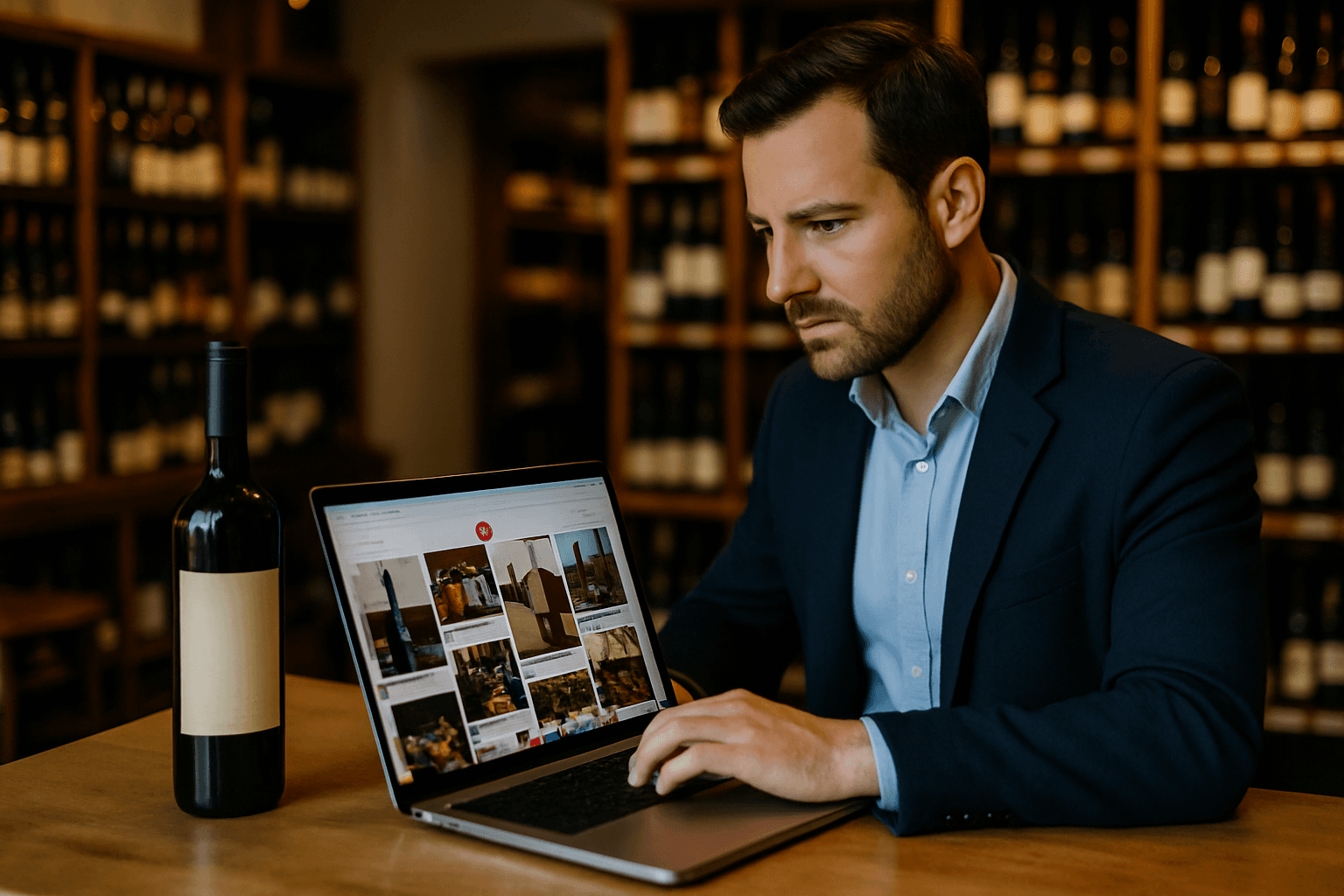 Professional photograph illustrating Pinterest marketing for wine retailers — cover image for "Pinterest Marketing for Wine Retailers: How to Reach Enthusiast Shoppers on the Platform Most Agencies Skip" on Intentionally Creative