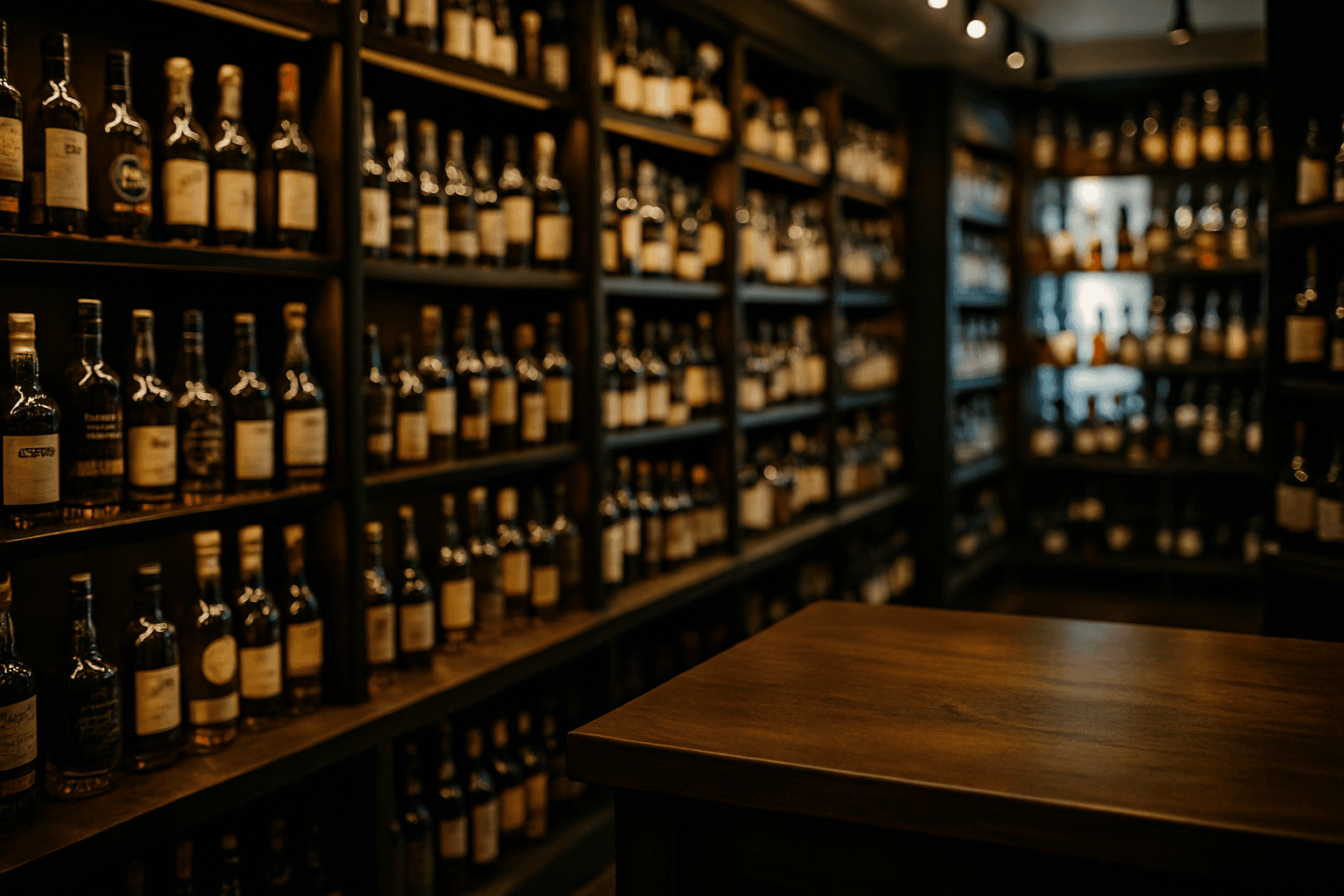 Professional photograph illustrating upscale liquor store interior with premium spirits — cover image for "Why Your Liquor Store Needs a Google Business Profile Audit: Photos, Posts, Reviews, and the Features Most Retailers Ignore" on Intentionally Creative