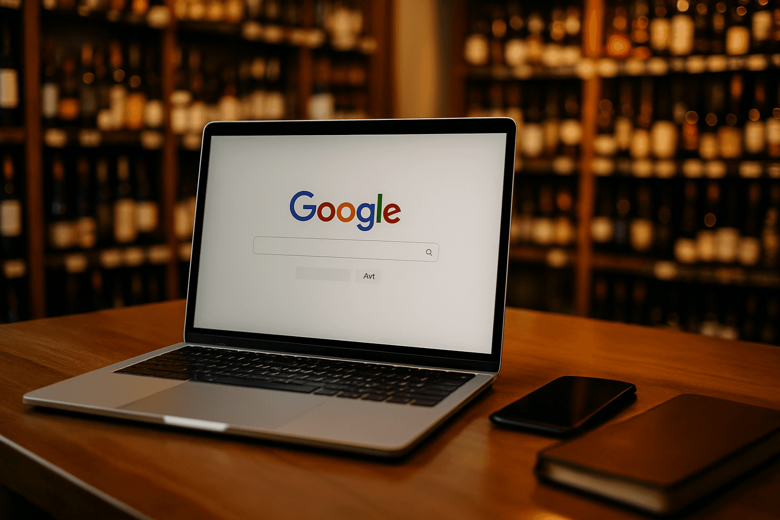 Professional photograph illustrating digital advertising and search marketing — cover image for "Google Ads for Liquor Stores: Campaign Structure, Bidding Strategies, and Compliance for Wine and Spirits Retailers" on Intentionally Creative