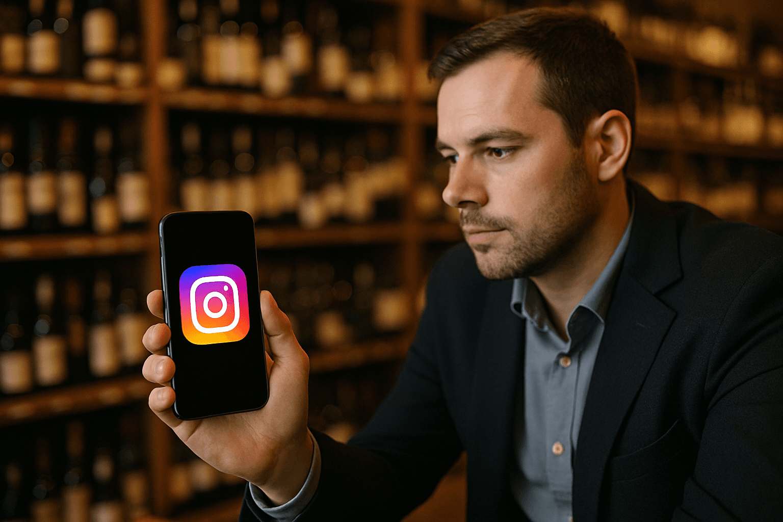 Professional photograph illustrating Instagram Reels for liquor stores — cover image for "Instagram Reels for Liquor Stores: How the Algorithm Differs From TikTok" on Intentionally Creative