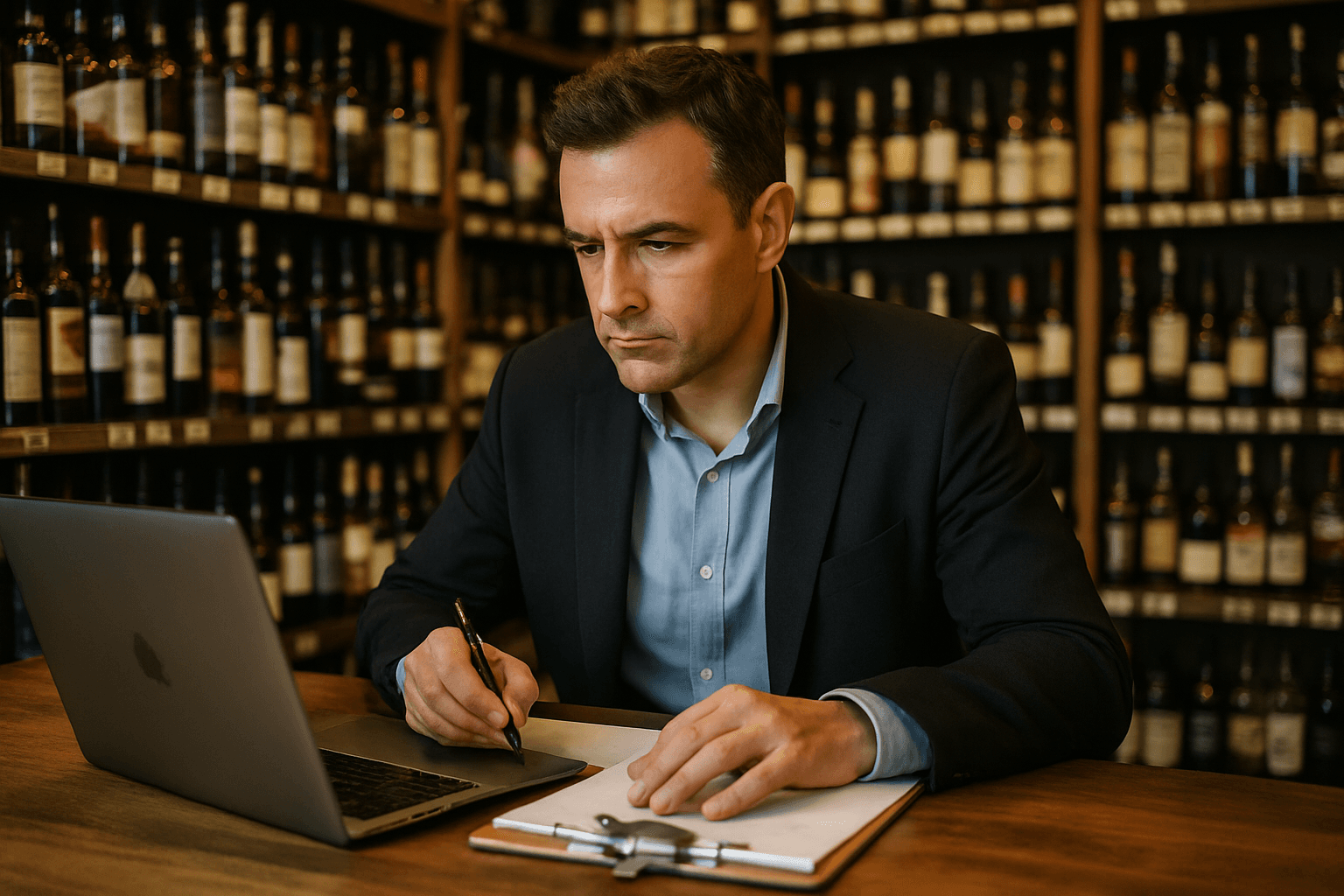 Professional photograph illustrating liquor store assortment planning — cover image for "The On-Trade Recovery Report: What US Bar Traffic Data Means for Your Liquor Store Assortment Planning This Summer" on Intentionally Creative