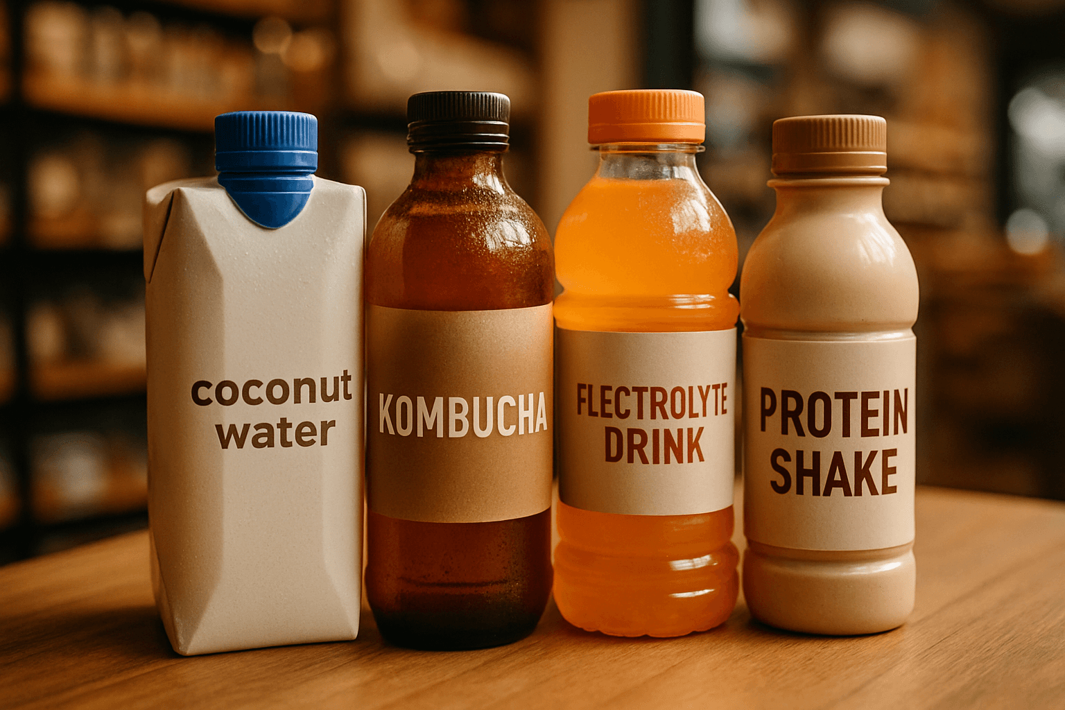 Professional photograph illustrating functional beverages — cover image for "Vita Coco's Strong Q1 Performance: What Functional Beverages' Growth Means for Your Shelf Mix" on Intentionally Creative