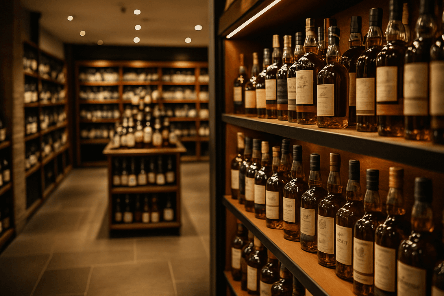 Professional photograph illustrating upscale liquor store interior with premium spirits — cover image for "How to Build a Programmatic Display Ad Campaign for Your Liquor Store: Audience Targeting, Creative Specs, and Budget Allocation for Beginners" on Intentionally Creative