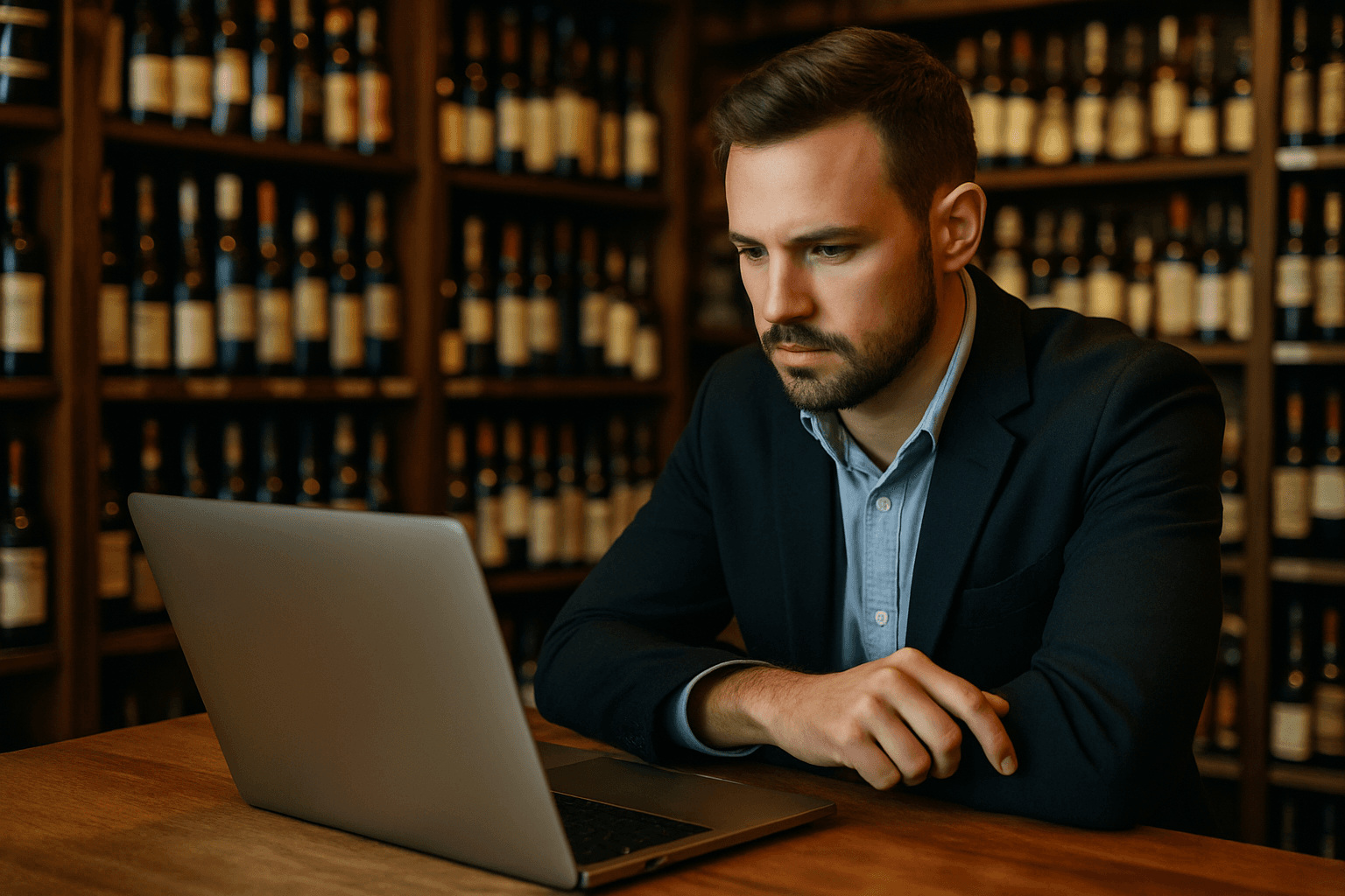 Professional photograph illustrating facebook ads for liquor stores — cover image for "7 Facebook Ad Strategies for Liquor Stores That Actually Bring Customers Through the Door" on Intentionally Creative
