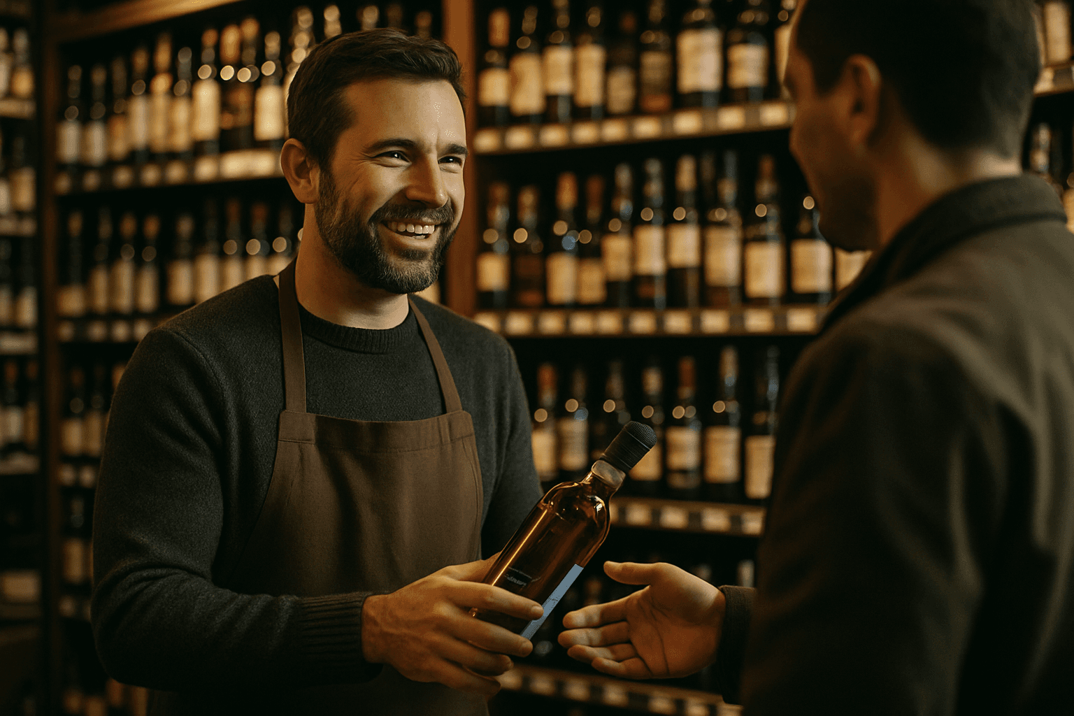 Professional photograph illustrating liquor store customer retention — cover image for "8 Liquor Store Customer Retention Strategies That Turn First-Timers Into Regulars" on Intentionally Creative