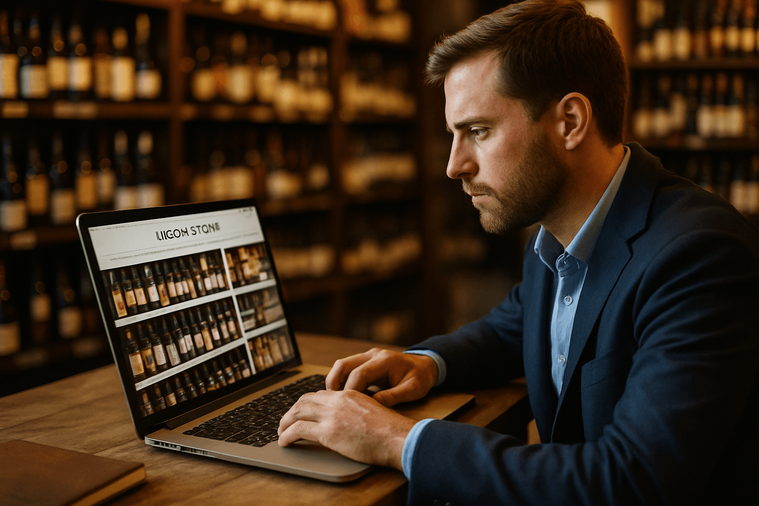 Professional photograph illustrating liquor store website design — cover image for "5 Steps to Build a High-Converting Liquor Store Website in 2026" on Intentionally Creative