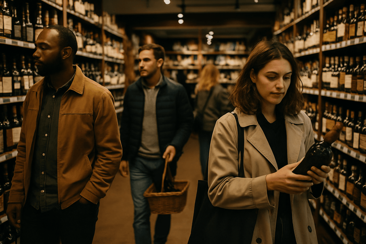 Professional photograph illustrating busy retail store with customers shopping — cover image for "12 TikTok Video Ideas for Liquor Stores That Actually Get Views and Drive Foot Traffic" on Intentionally Creative