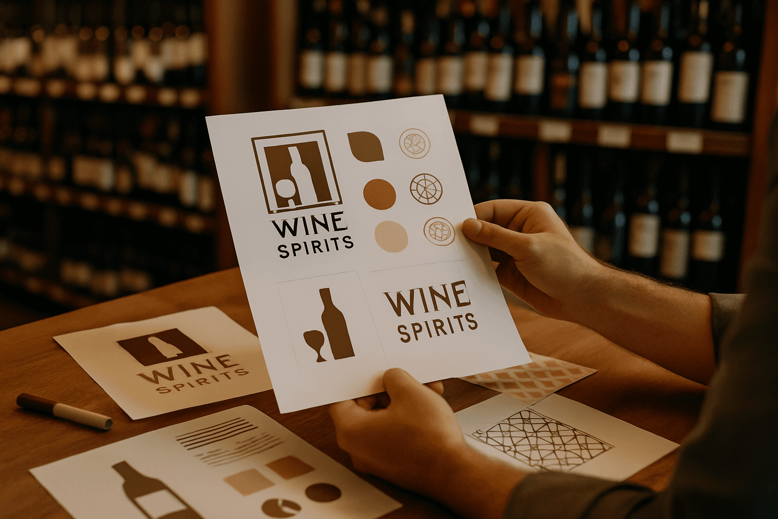 Professional photograph illustrating brand identity and visual design — cover image for "10 Liquor Store Branding Strategies That Help Independent Retailers Stand Out From Total Wine" on Intentionally Creative