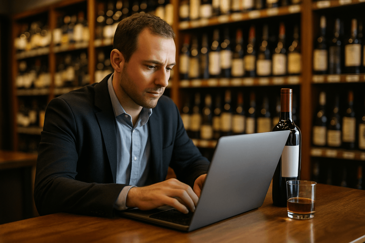Professional photograph illustrating online ordering for liquor stores — cover image for "10 E-Commerce Moves Every Liquor Store Should Make Before Online Ordering Goes National" on Intentionally Creative