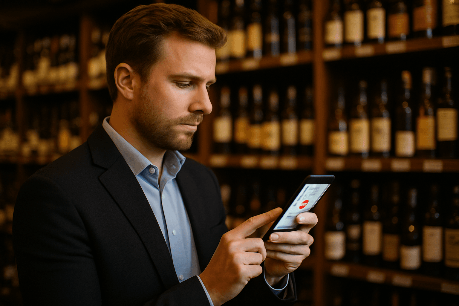 Professional photograph illustrating location-based mobile marketing for a retail store — cover image for "7 Geofencing Tactics for Liquor Stores Targeting Niche Spirits Shoppers at Competitor Locations" on Intentionally Creative