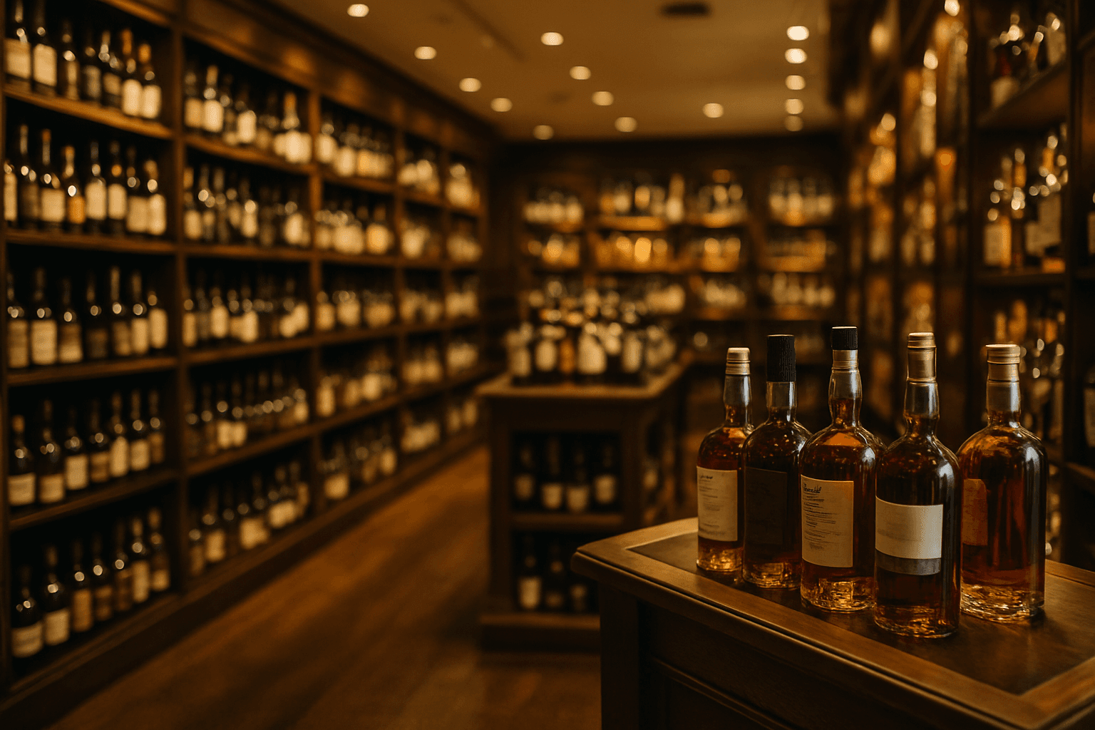 Professional photograph illustrating upscale liquor store interior with premium spirits — cover image for "10 Liquor Store Customer Retention Strategies That Keep Shoppers Coming Back in 2026" on Intentionally Creative