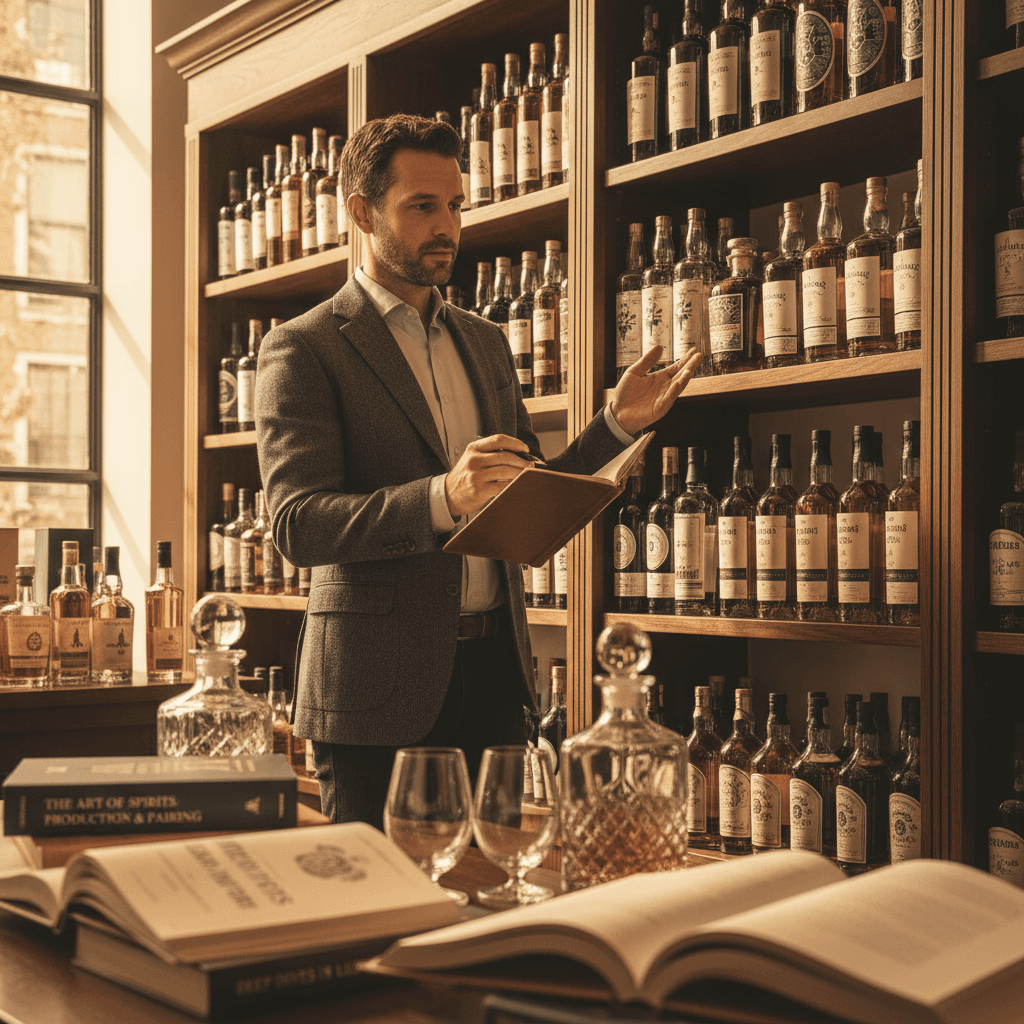 Professional photograph illustrating strategic liquor store content — cover image for "Our Content Philosophy: Why We Don't Create "5 Fun Cocktail Recipes for Summer"" on Intentionally Creative