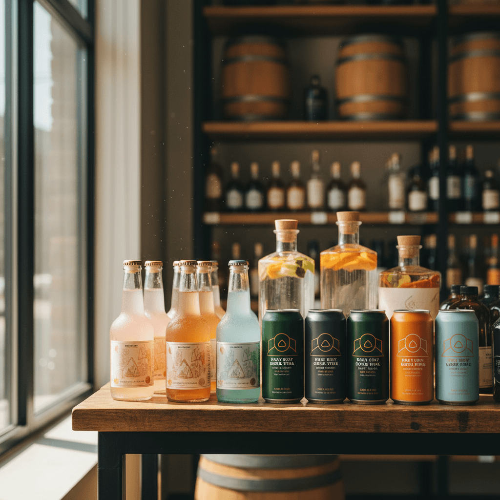 Professional photograph illustrating ready-to-drink brands — cover image for "Spotlight: Rising Ready-to-Drink Brands Reshaping Liquor Store Shelves in 2026" on Intentionally Creative