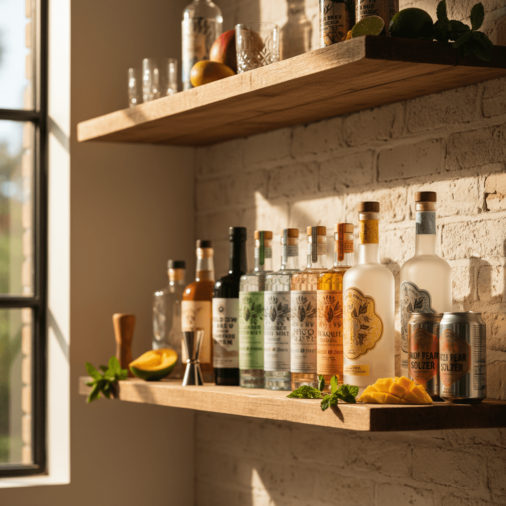 Professional photograph illustrating trending liquor products to stock summer 2025 — cover image for "Summer Spirits Shelf Reset: Trending Liquor Products to Stock and Promote in 2025" on Intentionally Creative
