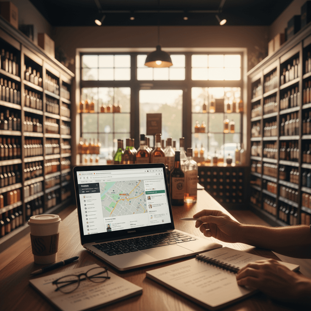 Professional photograph illustrating liquor store SEO — cover image for "Why Most Liquor Store SEO Fails — And the 5 Local Search Fixes That Actually Drive Store Visits" on Intentionally Creative