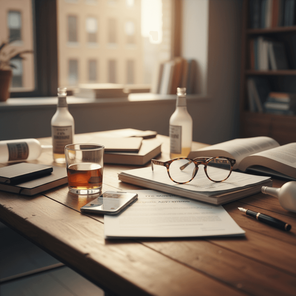 Professional photograph illustrating influencer marketing alcohol regulations — cover image for "FTC and TTB Crack Down on Influencer Marketing in Alcohol: What Retailers Need to Know" on Intentionally Creative