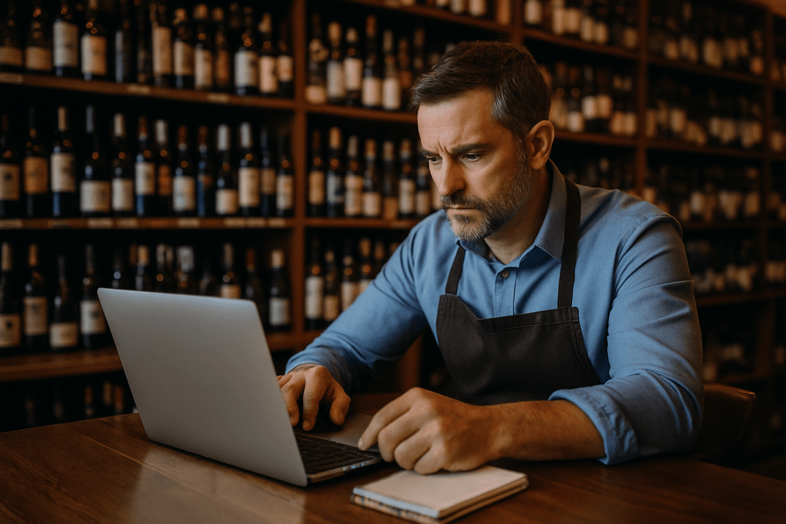 Professional photograph illustrating reputation management for liquor stores — cover image for "Reputation Management for Liquor Stores: How to Respond to Negative Reviews, Build Trust, and Turn Critics Into Regulars" on Intentionally Creative