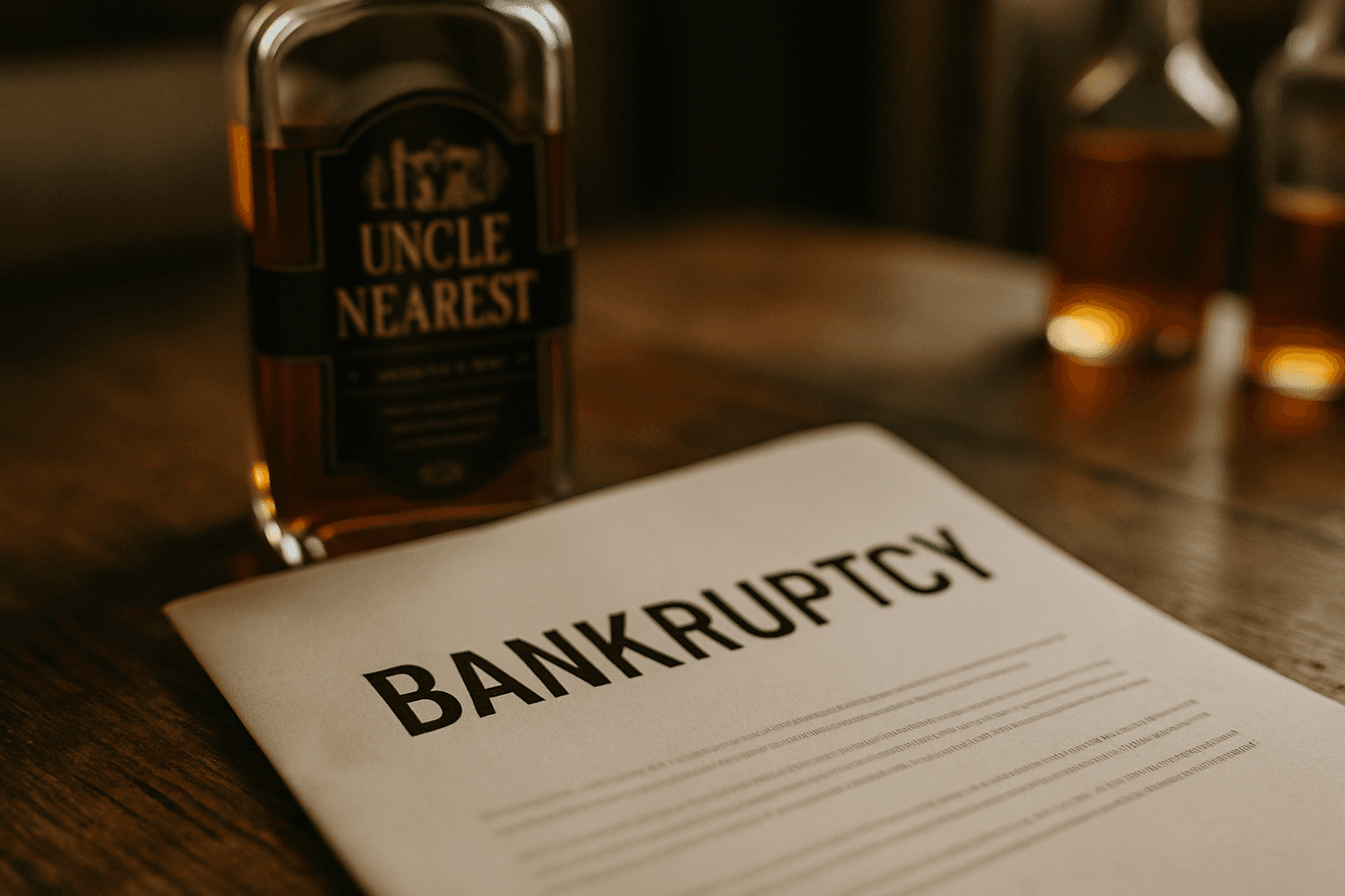 Professional photograph illustrating Uncle Nearest bankruptcy — cover image for "Uncle Nearest's Bankruptcy Filing: What a $108M Default Means for Independent Retailers Carrying Premium Bourbon Brands" on Intentionally Creative