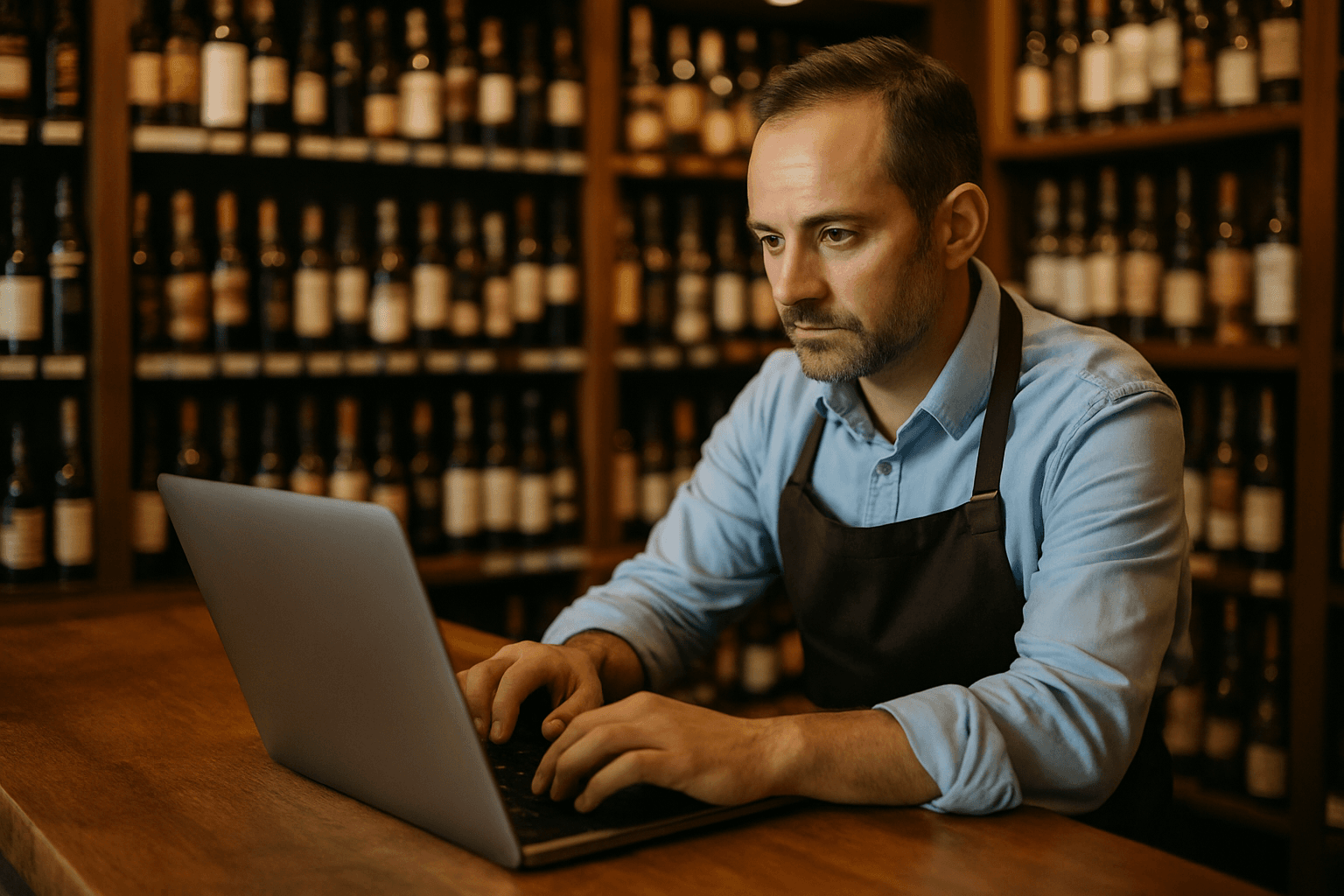 Professional photograph illustrating AI for liquor retailers — cover image for "The Food & Beverage Industry Is Spending Billions on AI: Practical Applications Liquor Retailers Can Actually Afford" on Intentionally Creative