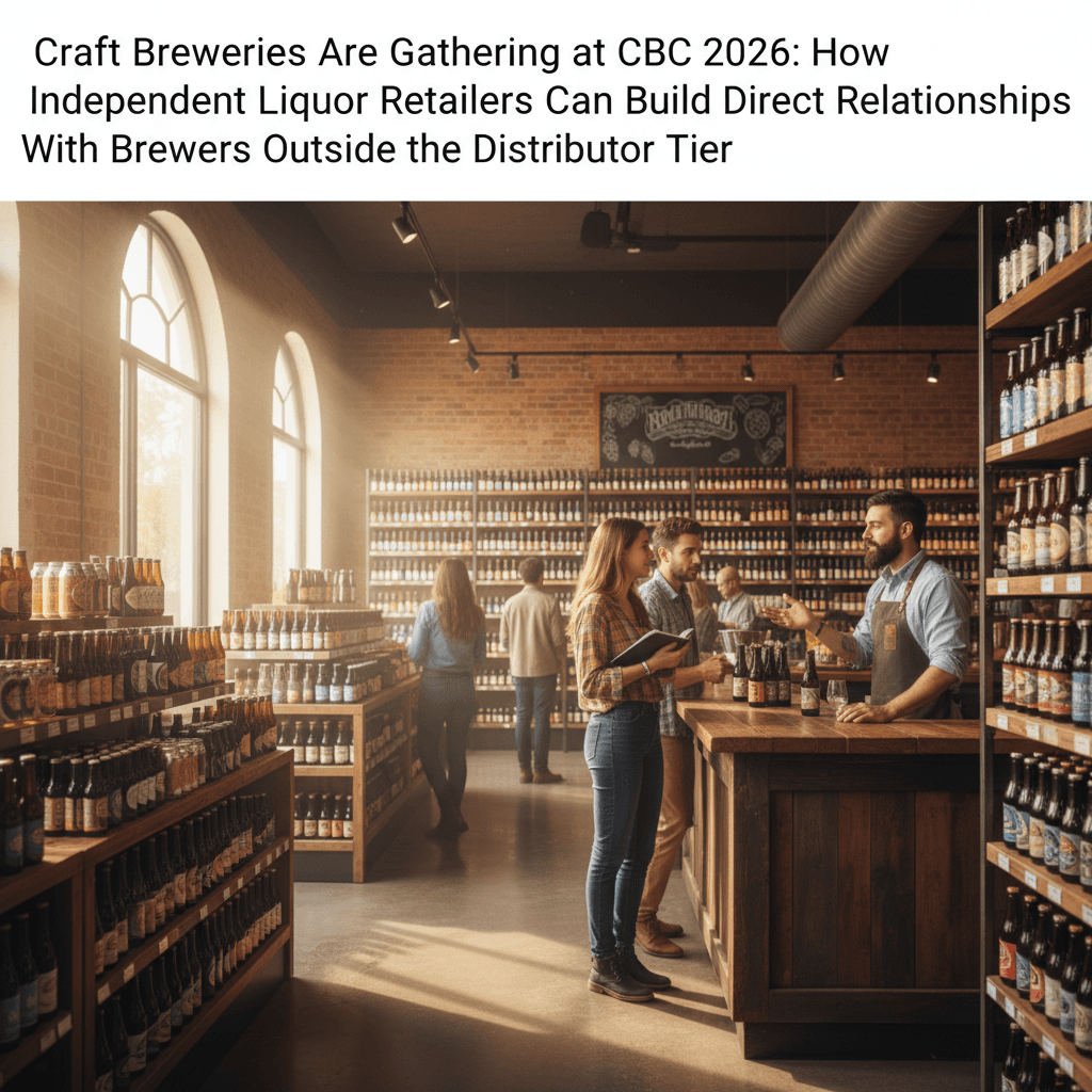 Professional photograph illustrating modern retail store interior — cover image for "Craft Breweries Are Gathering at CBC 2026: How Independent Liquor Retailers Can Build Direct Relationships With Brewers Outside the Distributor Tier" on Intentionally Creative