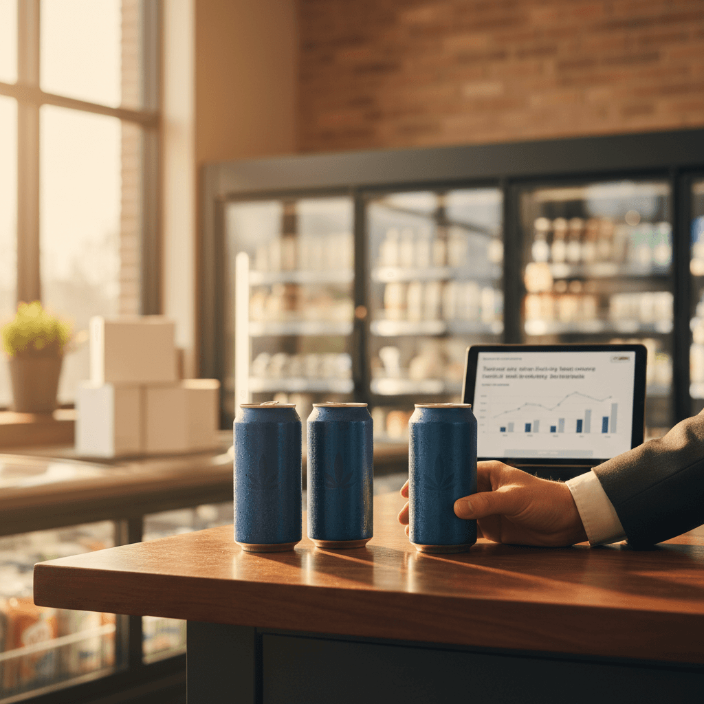 Professional photograph illustrating Tilray ready-to-drink alcohol strategy — cover image for "Tilray Moves Into Freezer-Aisle RTDs: What Cannabis-Adjacent Beverage Companies Entering Alcohol Mean for Your Ready-to-Drink Category Strategy" on Intentionally Creative