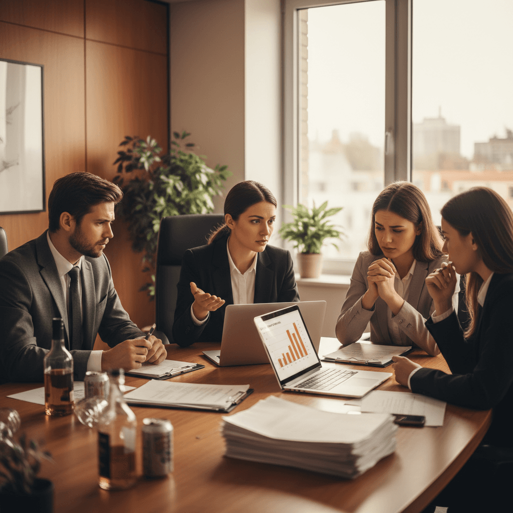Professional photograph illustrating beverage industry workplace harassment lawsuits — cover image for "Beverage Industry Workplace Harassment Lawsuits Are Surging: What Liquor Retailers Need to Know About Supplier Ethics and Brand Risk" on Intentionally Creative