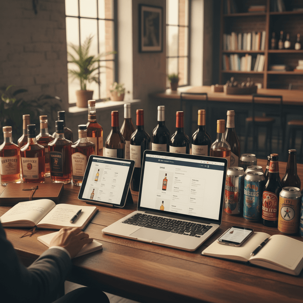 Professional photograph illustrating liquor store website SEO — cover image for "How to Structure Your Liquor Store Website's Category Pages for SEO: Spirits, Wine, and Beer Taxonomy That Ranks and Converts" on Intentionally Creative