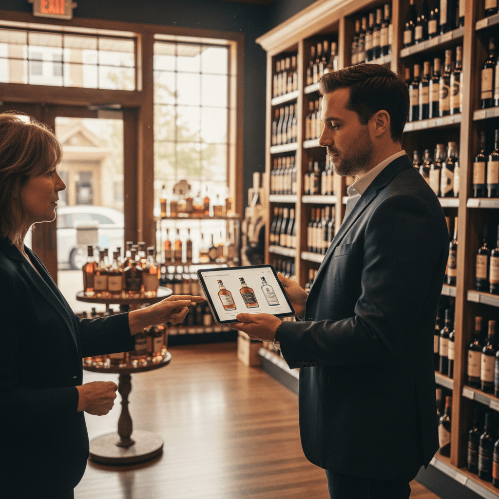 Professional photograph illustrating liquor store personalized product recommendations — cover image for "How to Use Customer Purchase Data to Build Personalized Product Recommendations in Your Liquor Store" on Intentionally Creative