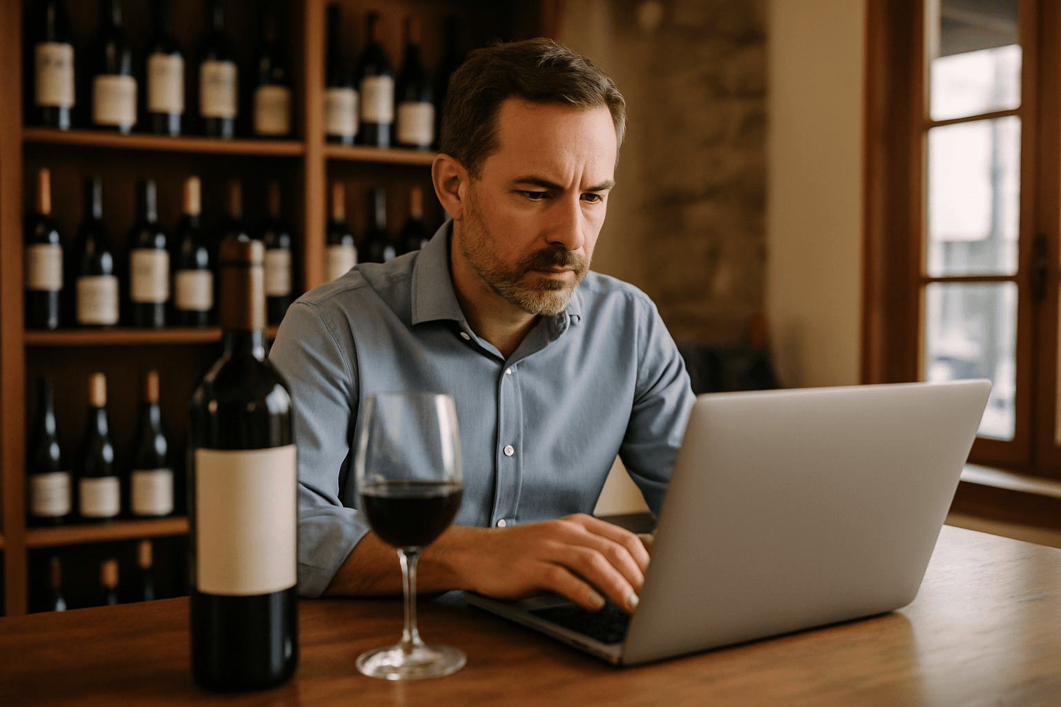 Professional photograph illustrating direct to consumer wine sales — cover image for "Direct-to-Consumer Wine Sales: How Winery Competition Is Reshaping Independent Retail Margins" on Intentionally Creative